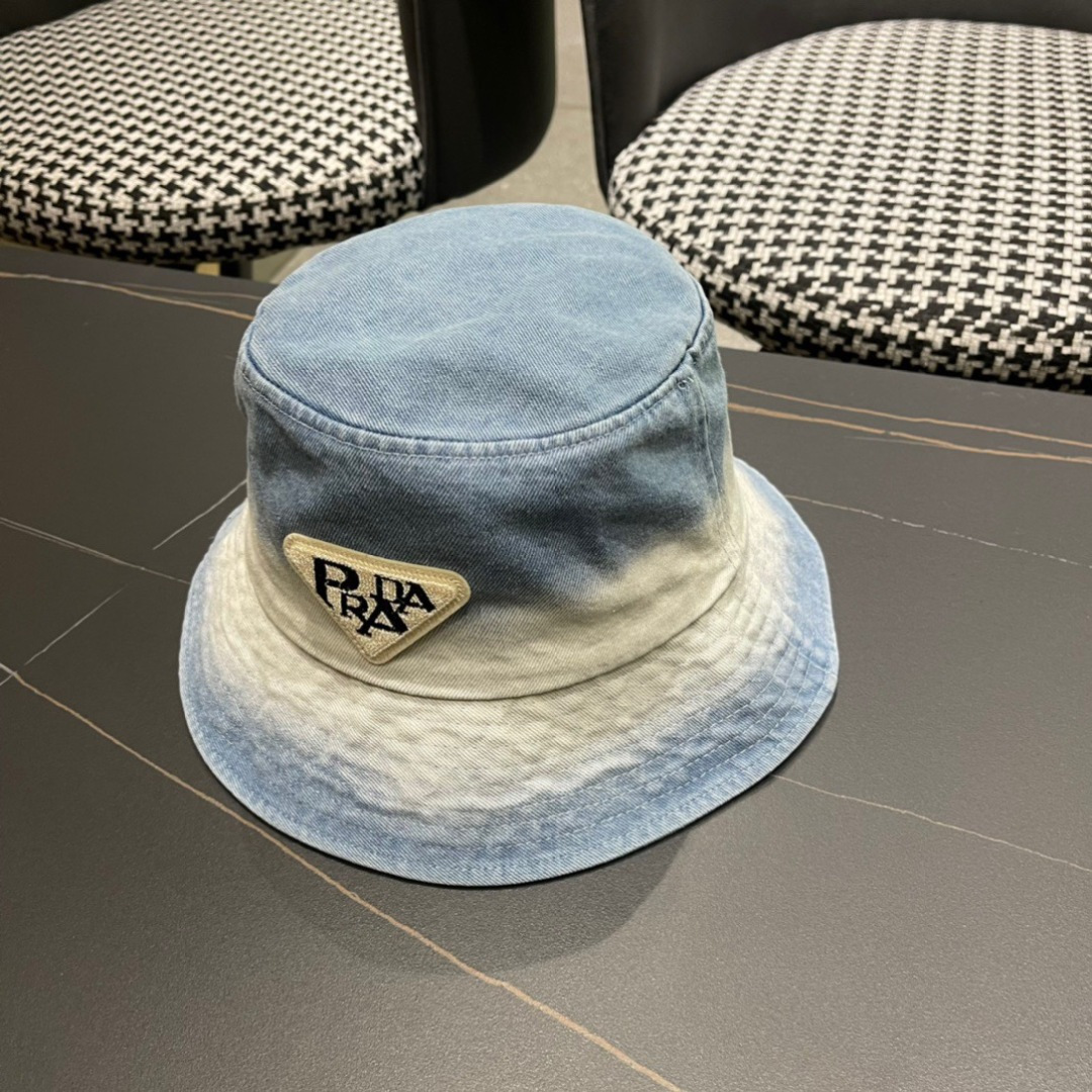 【普拉达】PRADA新款牛仔渔夫帽，新款上架，超好搭配，赶紧入手吧