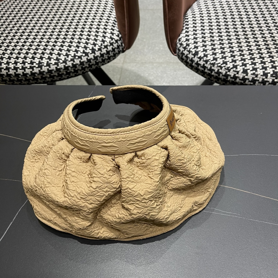  【MONCLER蒙口】防晒帽女夏季防紫外线黑胶发箍泡泡纱贝壳帽遮阳
帽空顶遮脸