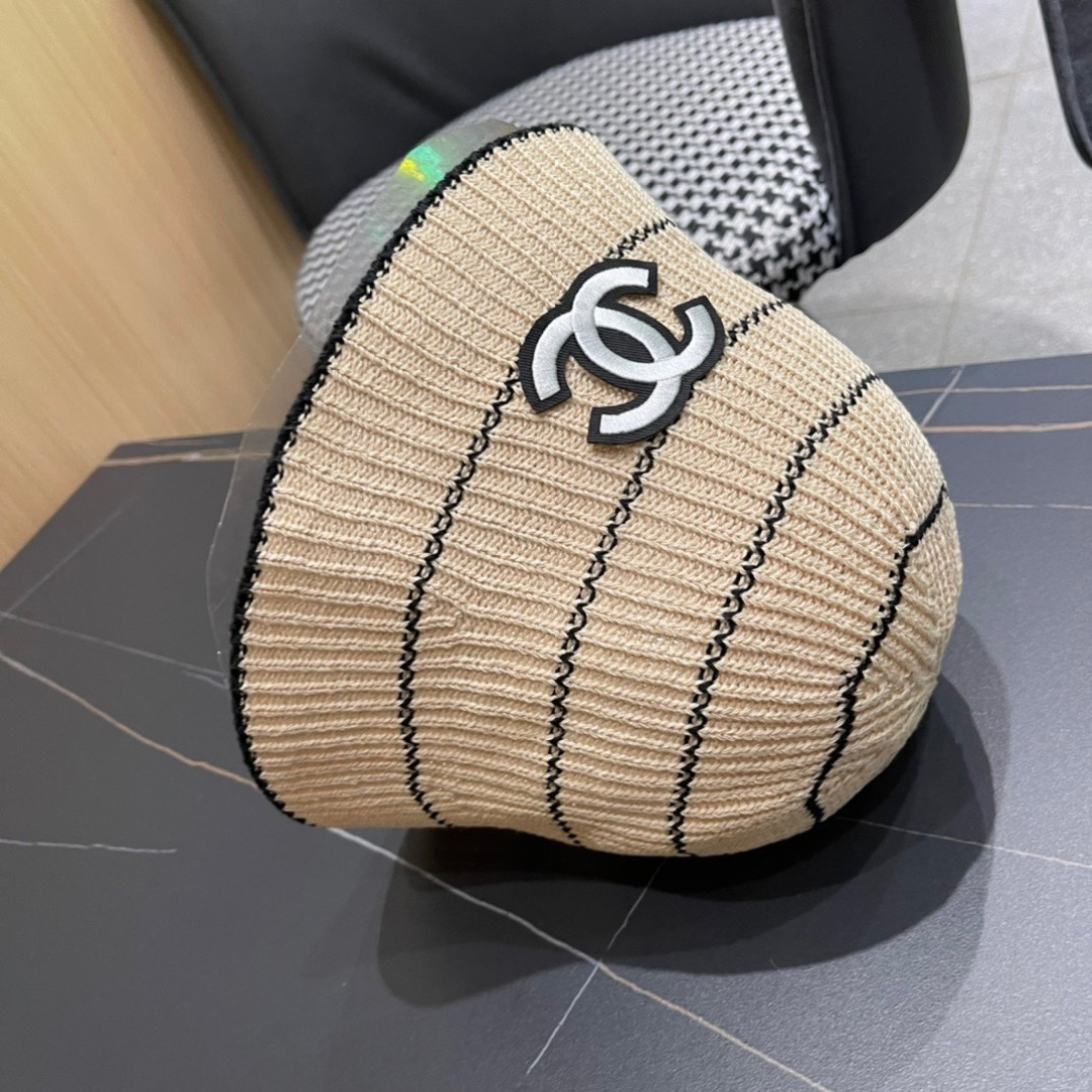 
香奈儿CHANEL 新品条纹毛线渔夫帽小香经典简约，时尚休闲设计 跑量新品