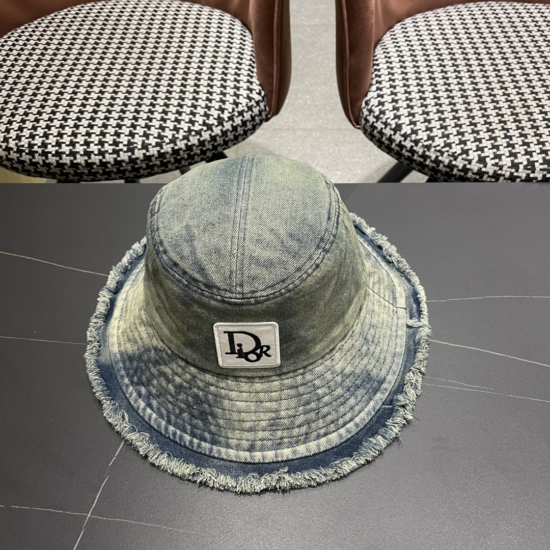  迪奥Dior日系牛仔渔夫帽女春秋款毛边百搭显脸小盆帽网红
文艺户外遮阳帽子