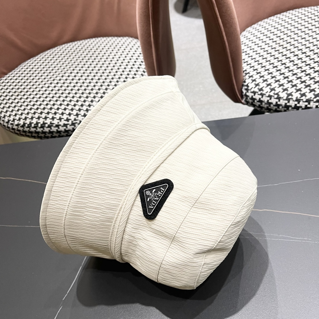   Prada普拉达2025渔夫帽女夏日系防晒显脸小遮阳帽，韩版休闲气质盆帽潮