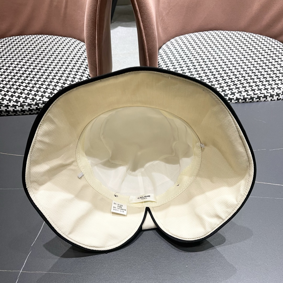  赛琳CELINE2025新款韩版蝴蝶结渔夫帽，优雅气质时尚百搭盆帽简约舒适水桶帽