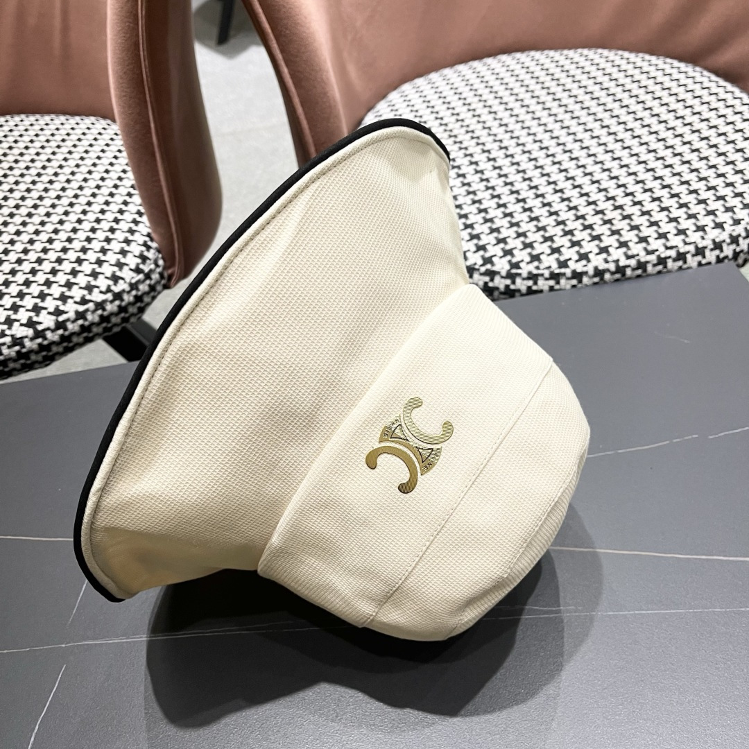  赛琳CELINE2025新款韩版蝴蝶结渔夫帽，优雅气质时尚百搭盆帽简约舒适水桶帽