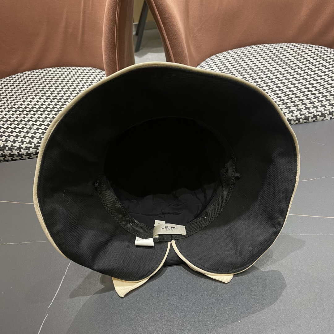  赛琳CELINE2025新款韩版蝴蝶结渔夫帽，优雅气质时尚百搭盆帽简约舒适水桶帽