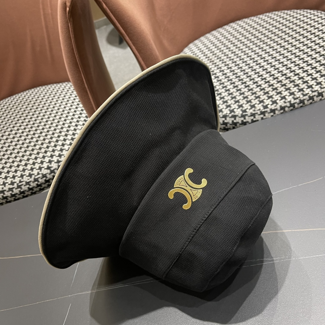  赛琳CELINE2025新款韩版蝴蝶结渔夫帽，优雅气质时尚百搭盆帽简约舒适水桶帽