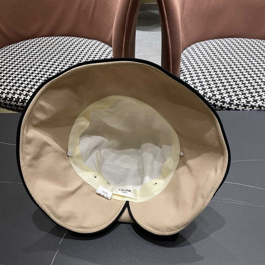  赛琳CELINE2025新款韩版蝴蝶结渔夫帽，优雅气质时尚百搭盆帽简约舒适水桶帽