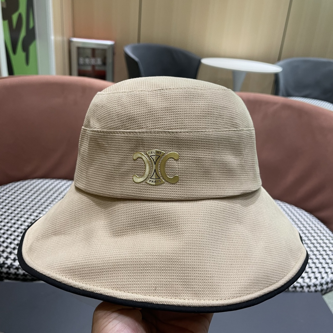  赛琳CELINE2025新款韩版蝴蝶结渔夫帽，优雅气质时尚百搭盆帽简约舒适水桶帽