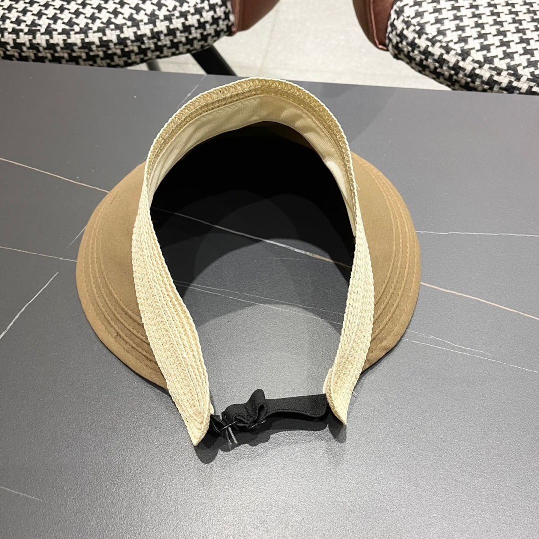  古奇Gucci日系简约防晒空顶草帽女夏可折叠户外骑车休闲遮
阳帽透气太阳帽潮