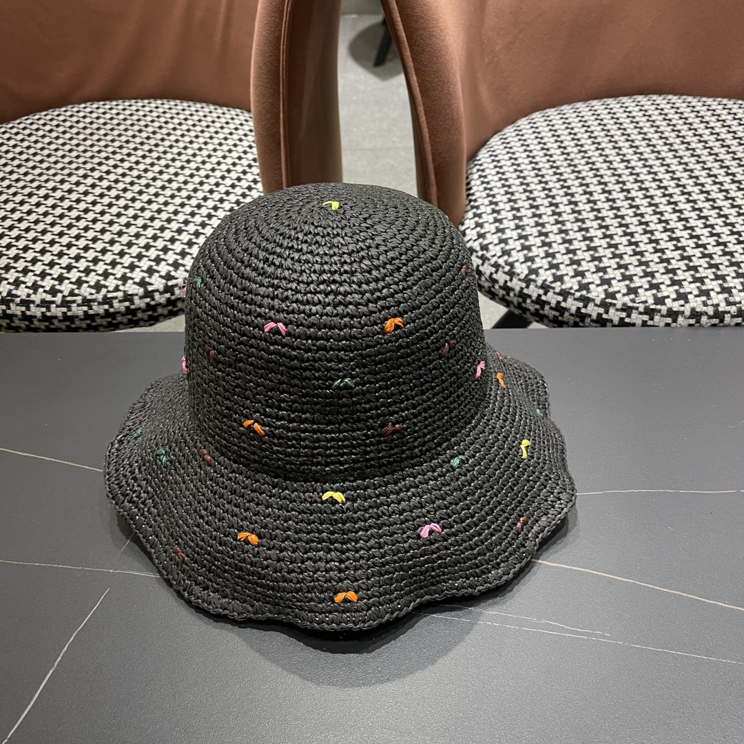  Chanel香奈儿新款海边度假帽子女夏季渔夫帽，防晒遮阳太阳帽