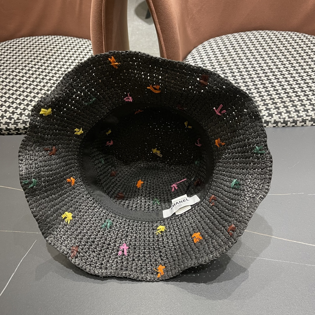  Chanel香奈儿新款海边度假帽子女夏季渔夫帽，防晒遮阳太阳帽