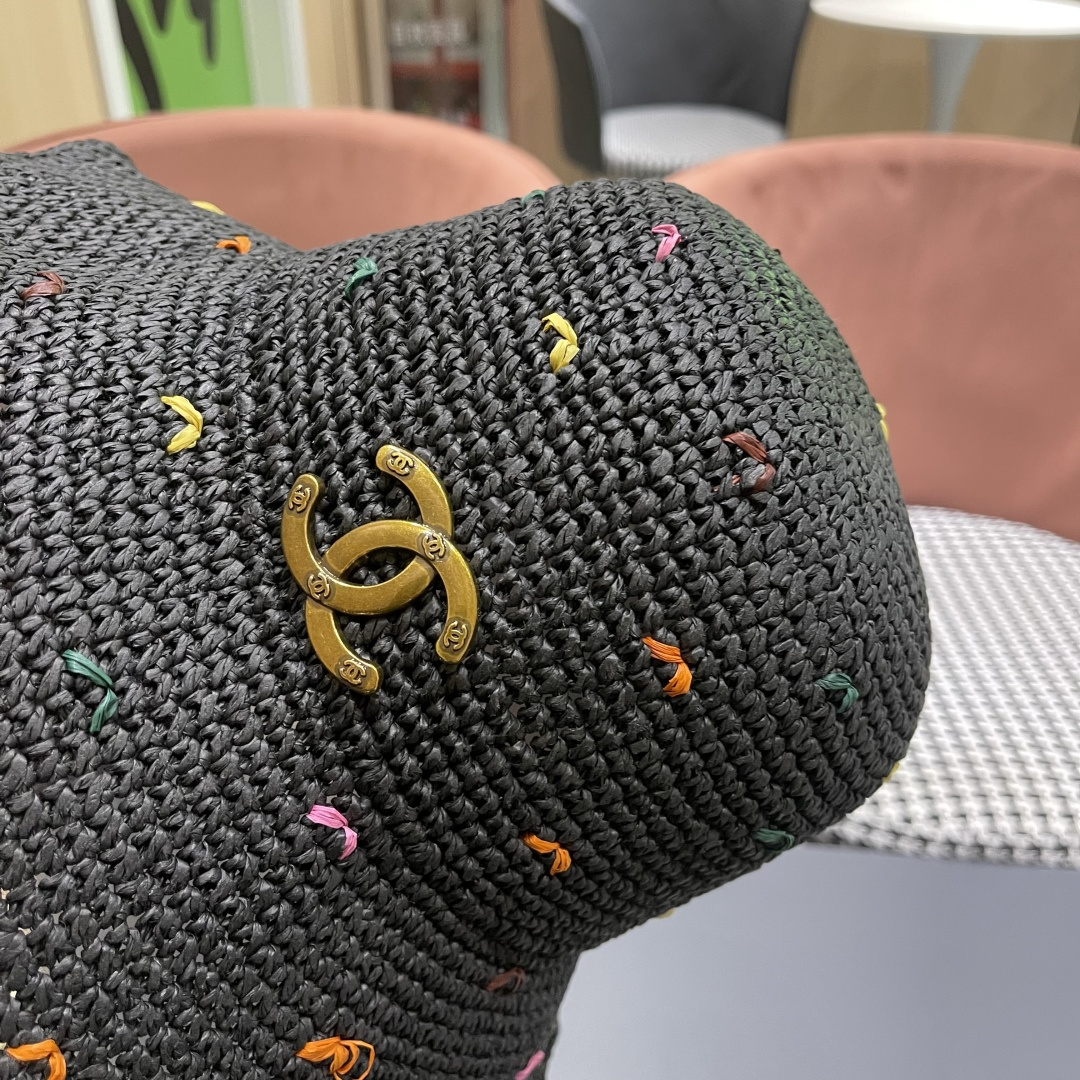  Chanel香奈儿新款海边度假帽子女夏季渔夫帽，防晒遮阳太阳帽