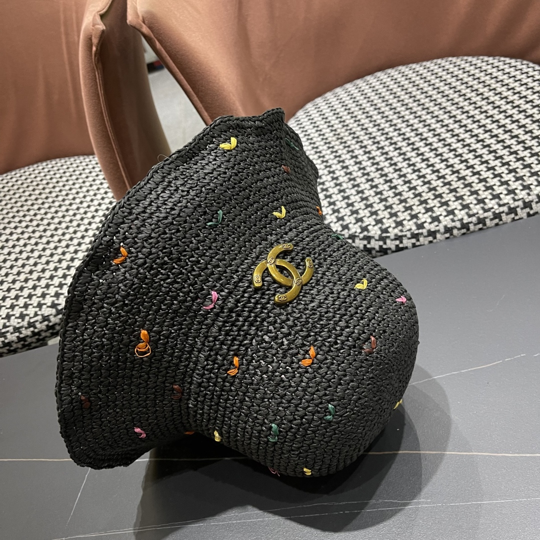  Chanel香奈儿新款海边度假帽子女夏季渔夫帽，防晒遮阳太阳帽