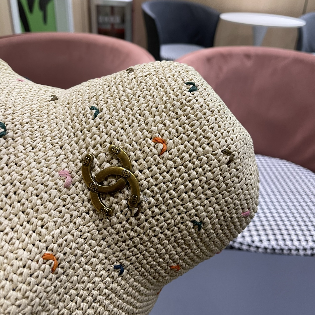  Chanel香奈儿新款海边度假帽子女夏季渔夫帽，防晒遮阳太阳帽