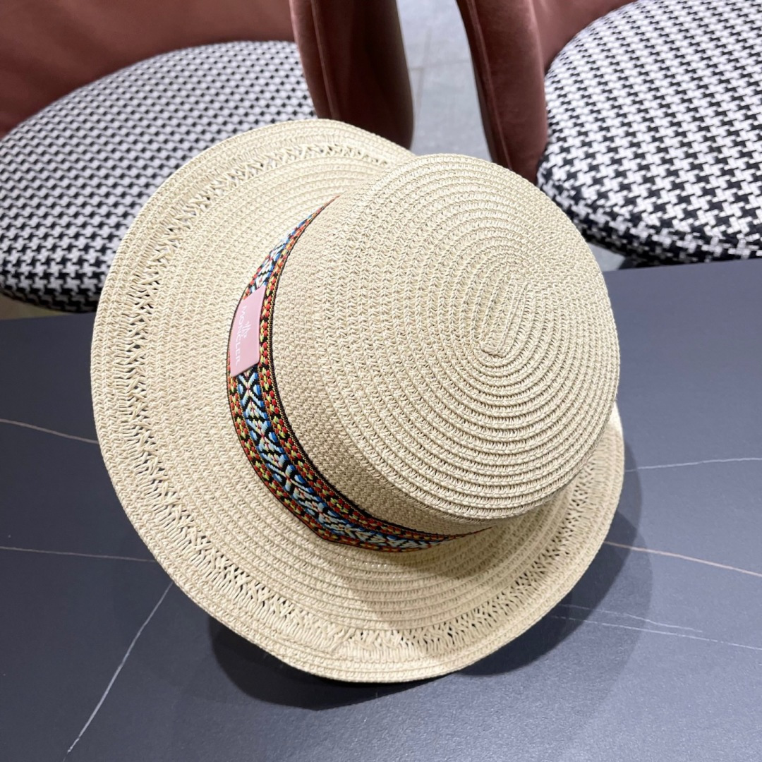 蒙口 波西米亚民族风海边沙滩遮阳草帽女夏季出游
防晒时尚平顶宽檐礼帽