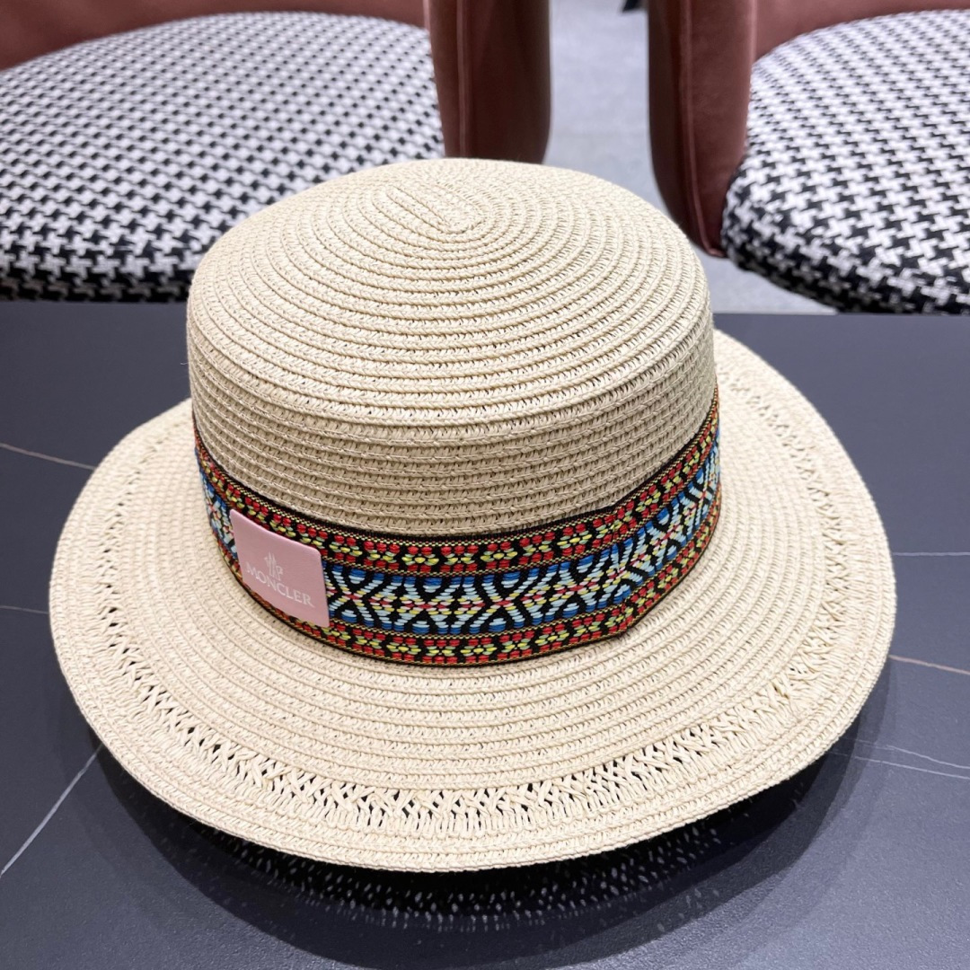  蒙口 波西米亚民族风海边沙滩遮阳草帽女夏季出游
防晒时尚平顶宽檐礼帽