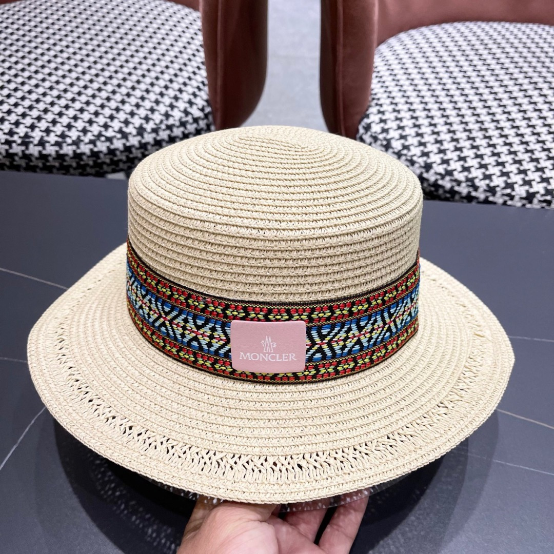  蒙口 波西米亚民族风海边沙滩遮阳草帽女夏季出游
防晒时尚平顶宽檐礼帽