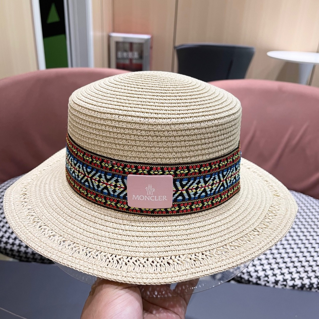  蒙口 波西米亚民族风海边沙滩遮阳草帽女夏季出游
防晒时尚平顶宽檐礼帽