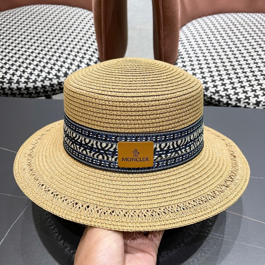  蒙口 波西米亚民族风海边沙滩遮阳草帽女夏季出游
防晒时尚平顶宽檐礼帽