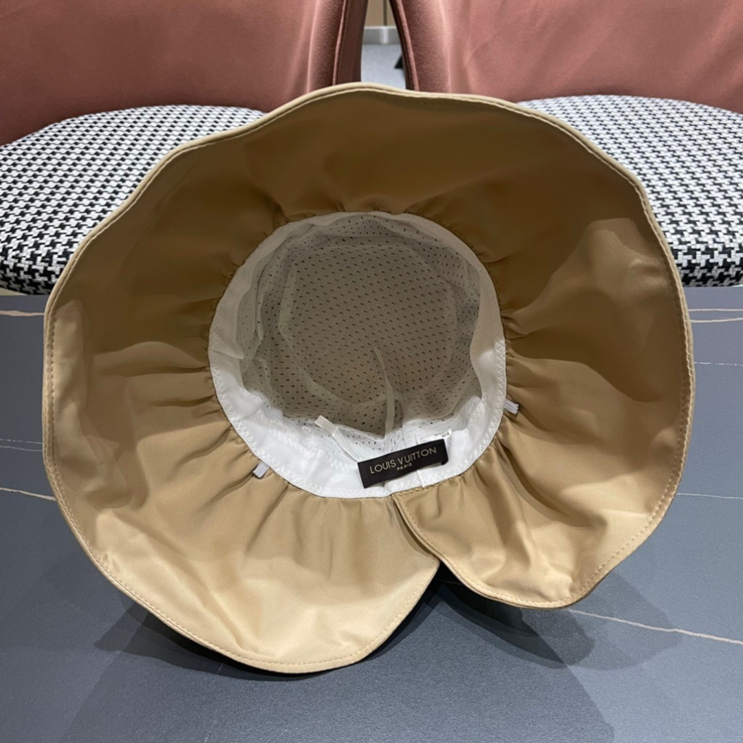 LV路易威登2025春夏款渔夫帽女夏季大檐防紫外线遮阳帽子新款时尚百搭可折叠防晒太阳帽