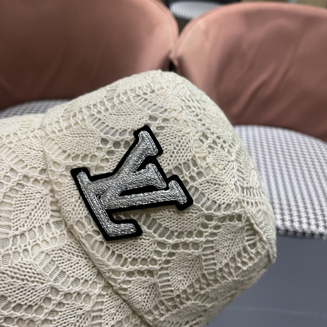  路易威登lv 2025春夏季薄款镂空针织渔夫帽子女休闲
百搭遮阳防晒盆帽大头国品脸小