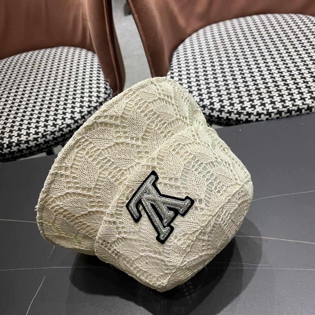  路易威登lv 2025春夏季薄款镂空针织渔夫帽子女休闲
百搭遮阳防晒盆帽大头国品脸小
