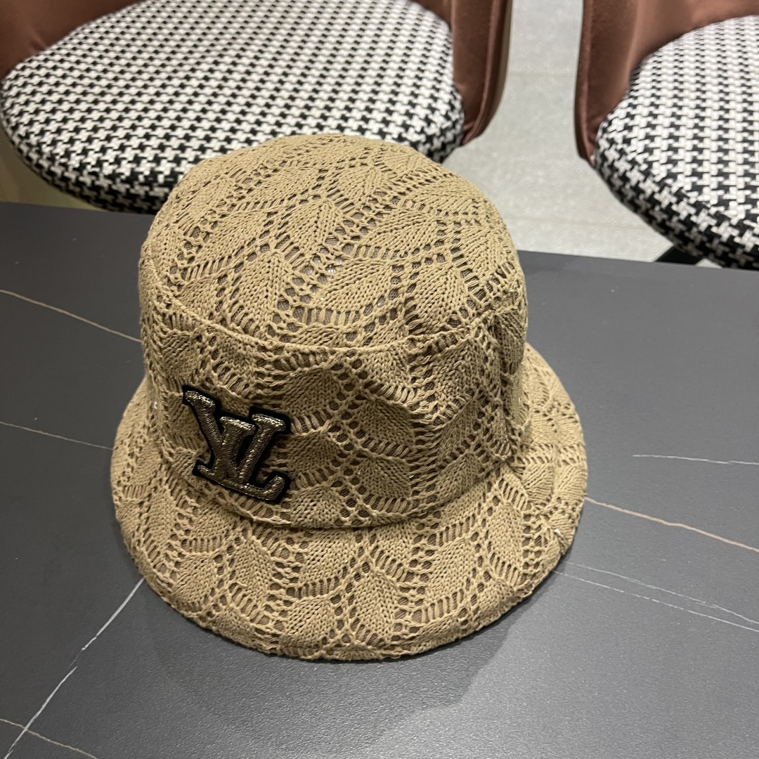 [LV Hats]Louis Vuitton lv2025 spring and summer thin hollow knitted fisherman