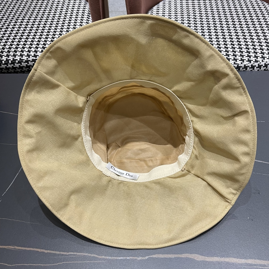  迪奥DlOR新2025年春夏新款网纱渔夫帽子女珍珠点缀时尚出游气质优雅百搭盆帽