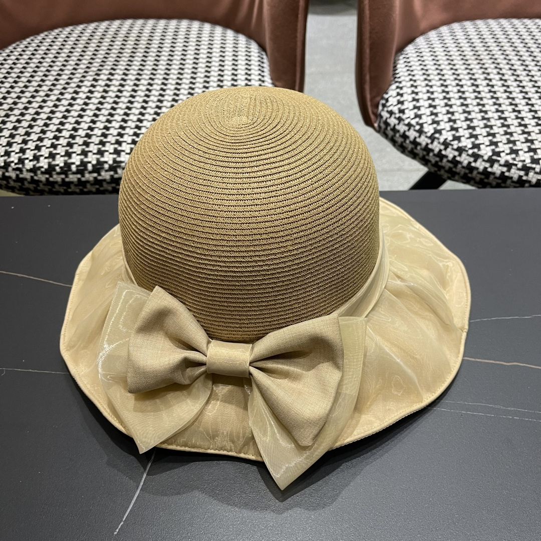 【DIOR迪奥】2025春夏新款韩版蝴蝶结简约防晒遮阳渔夫帽，🔆百搭日常款～出街必备