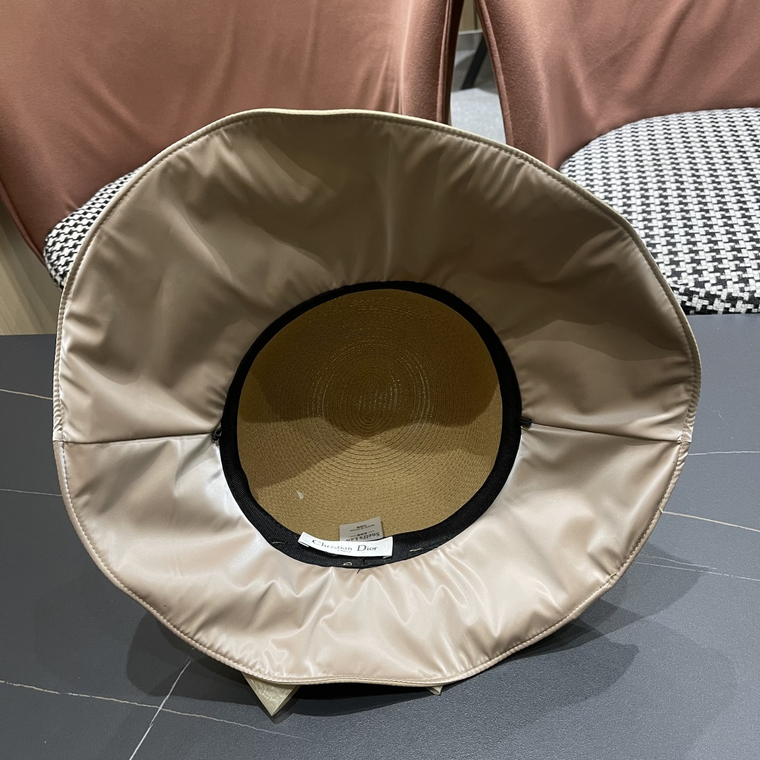 【DIOR迪奥】2025春夏新款韩版蝴蝶结简约防晒遮阳渔夫帽，🔆百搭日常款～出街必备