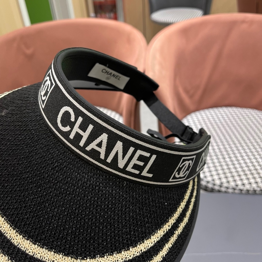  【CHANEL 香奈儿】2025新款独家款小香遮阳帽空顶帽，🔆遮阳百搭～休闲出街神器 巨防嗮！太爱了💕