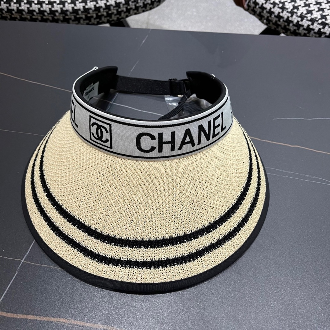  【CHANEL 香奈儿】2025新款独家款小香遮阳帽空顶帽，🔆遮阳百搭～休闲出街神器 巨防嗮！太爱了💕