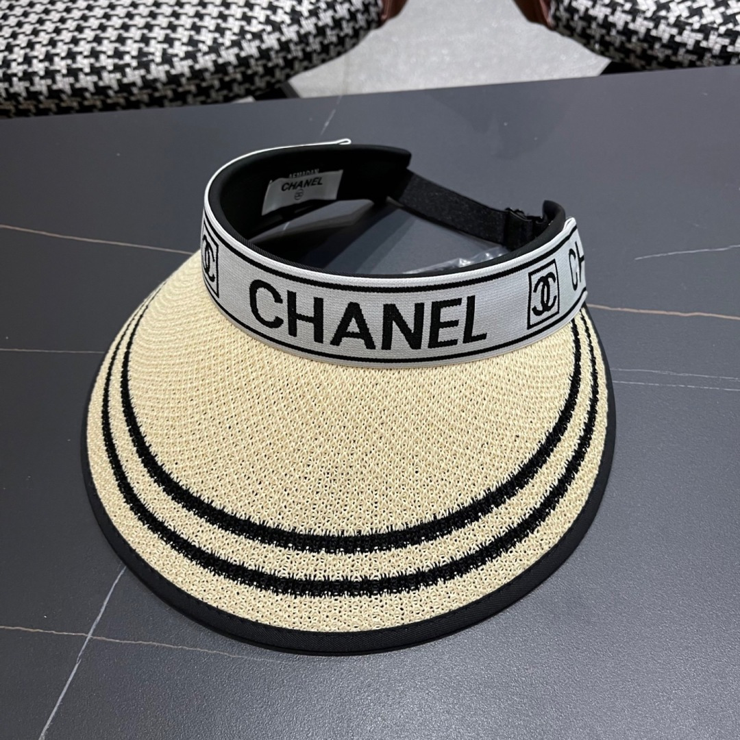  【CHANEL 香奈儿】2025新款独家款小香遮阳帽空顶帽，🔆遮阳百搭～休闲出街神器 巨防嗮！太爱了💕