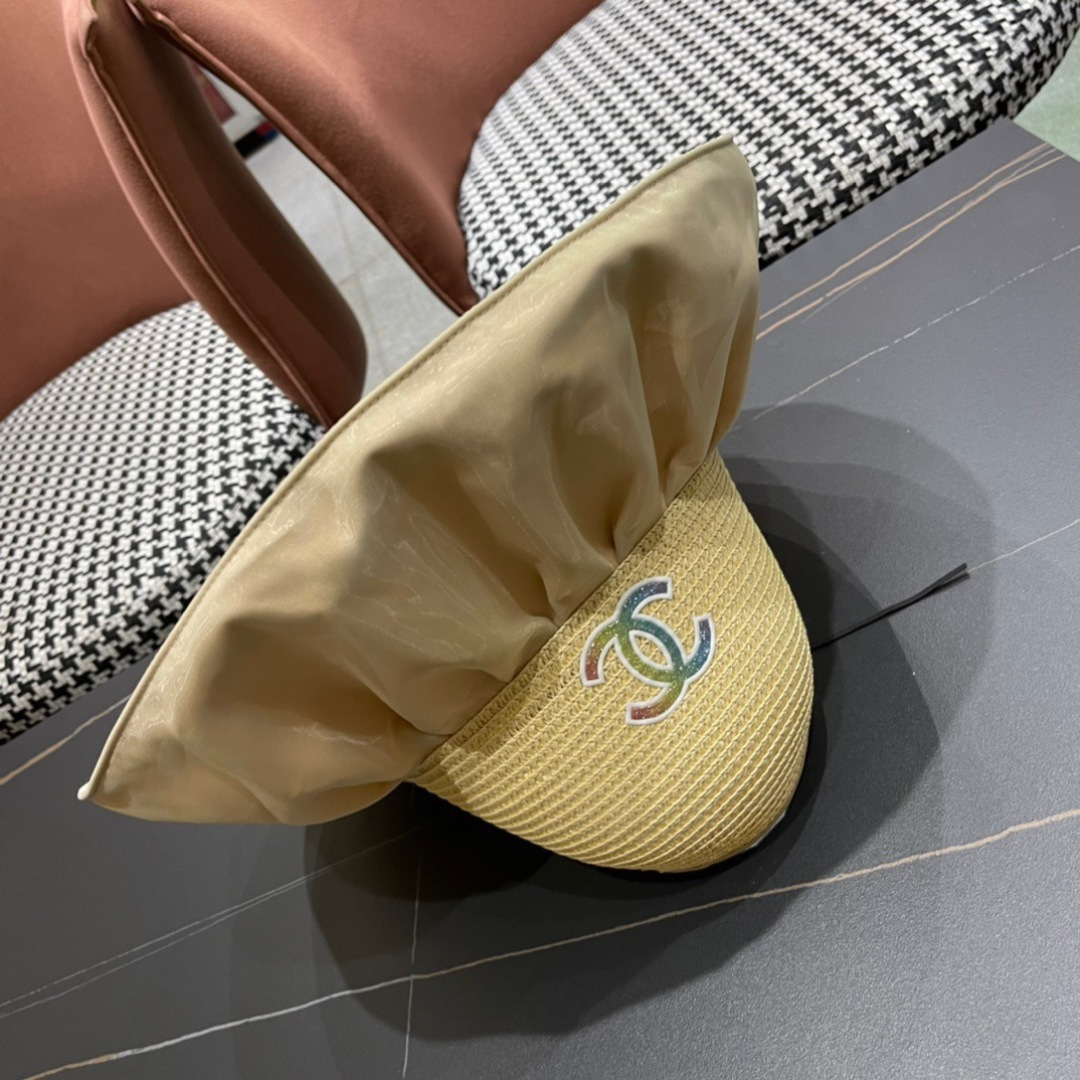 【Chanel香奈儿】2025夏款大檐空顶遮阳渔夫帽🌈 浪漫沙滩款！