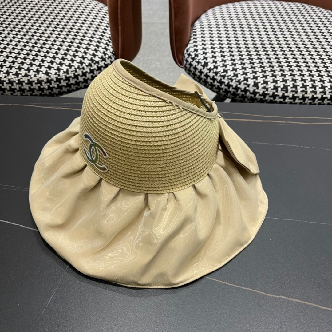 【Chanel香奈儿】2025夏款大檐空顶遮阳渔夫帽🌈 浪漫沙滩款！