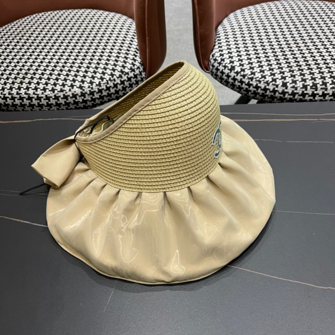 【Chanel香奈儿】2025夏款大檐空顶遮阳渔夫帽🌈 浪漫沙滩款！