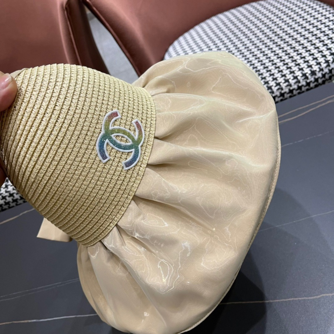 【Chanel香奈儿】2025夏款大檐空顶遮阳渔夫帽🌈 浪漫沙滩款！