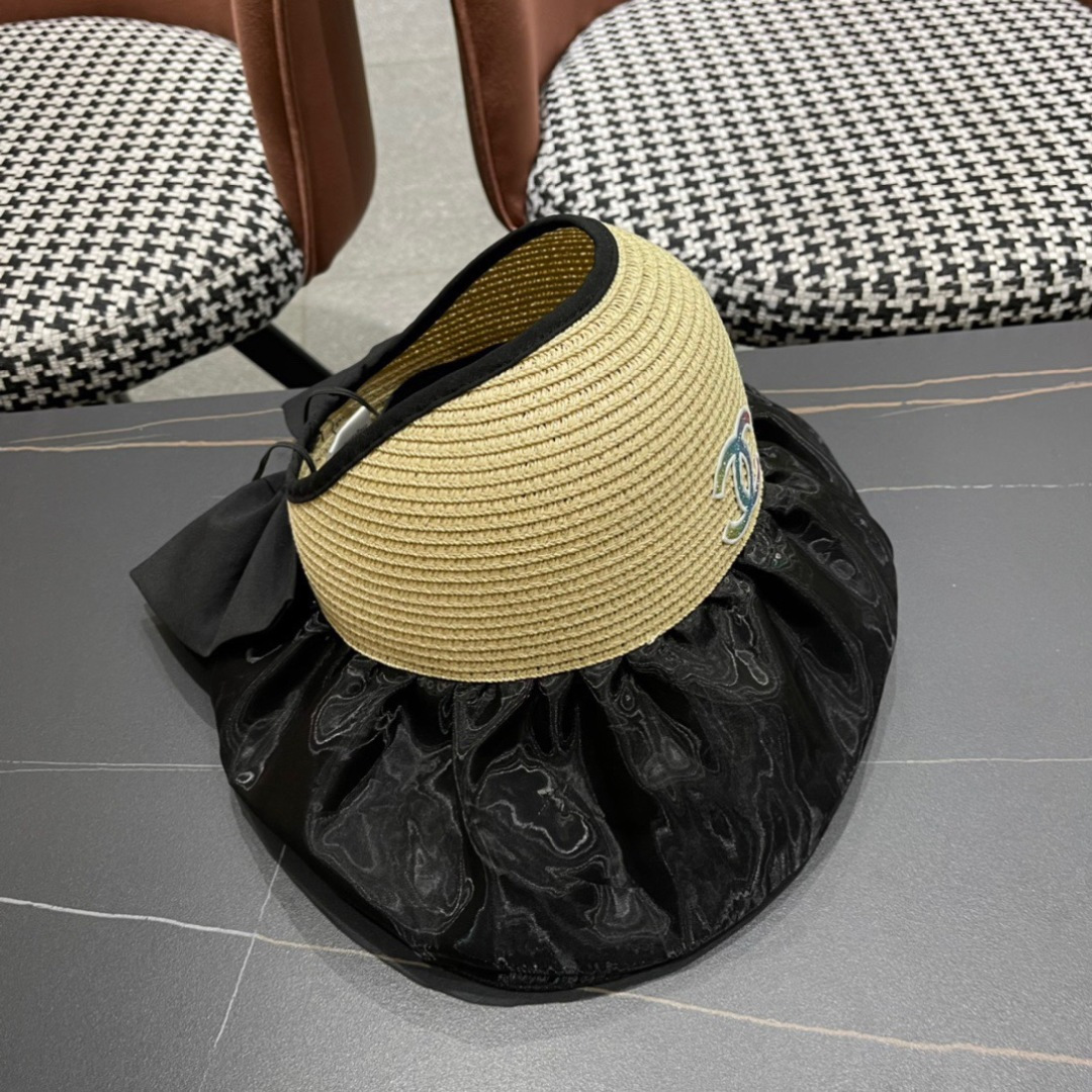 【Chanel香奈儿】2025夏款大檐空顶遮阳渔夫帽🌈 浪漫沙滩款！