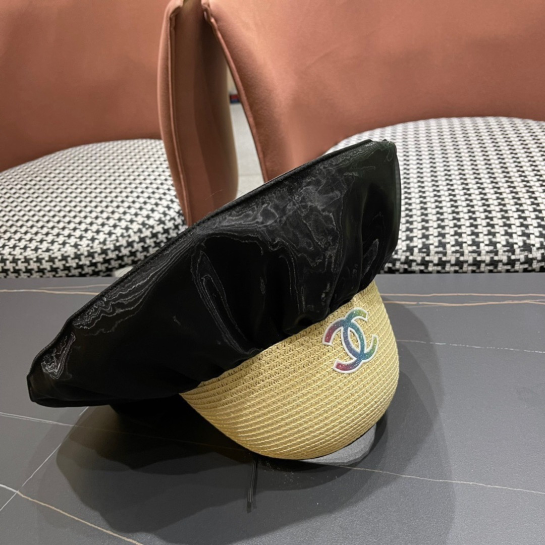 【Chanel香奈儿】2025夏款大檐空顶遮阳渔夫帽🌈 浪漫沙滩款！