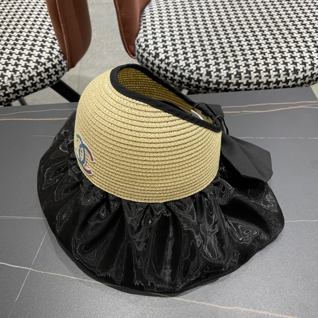 【Chanel香奈儿】2025夏款大檐空顶遮阳渔夫帽🌈 浪漫沙滩款！