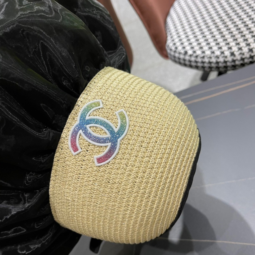 【Chanel香奈儿】2025夏款大檐空顶遮阳渔夫帽🌈 浪漫沙滩款！