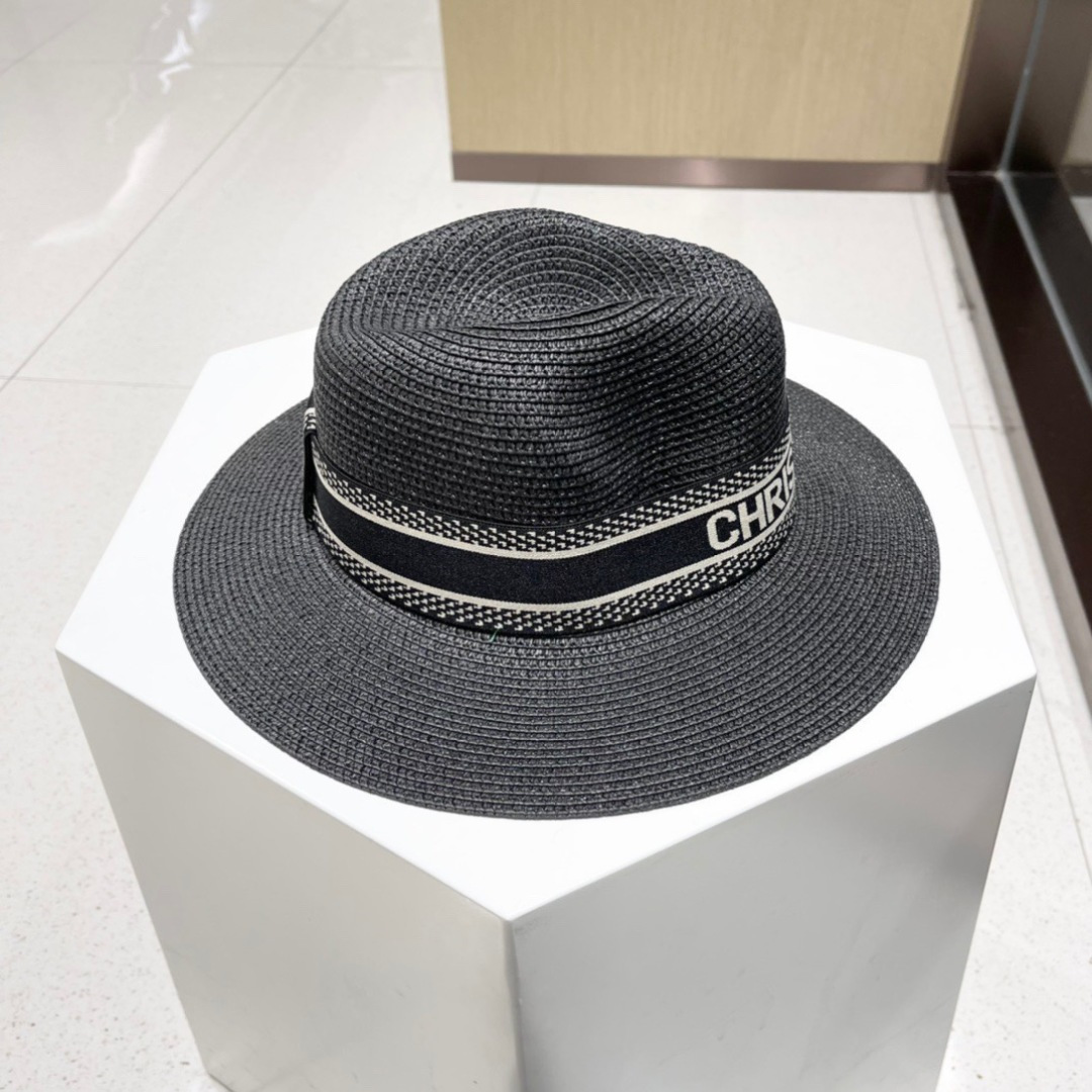  【DIOR迪奥】春夏新款草编遮阳草帽盆帽🤩沙滩风，简约大方，百搭单品～出街首选，新款帽型超美腻，新品上