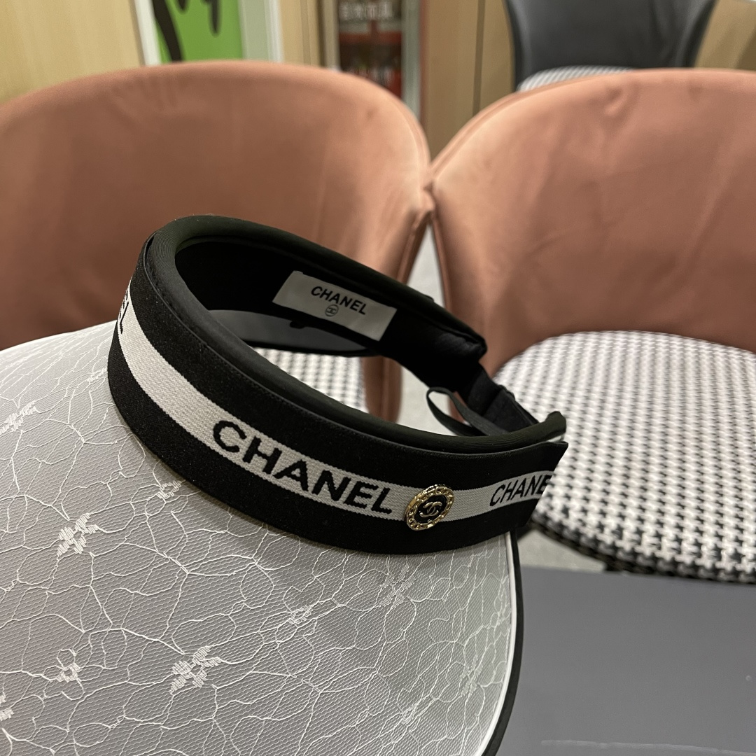  香奈儿Chanel遮阳帽女夏季韩版潮防紫外线户外骑车时尚空
顶大沿薄款防晒帽