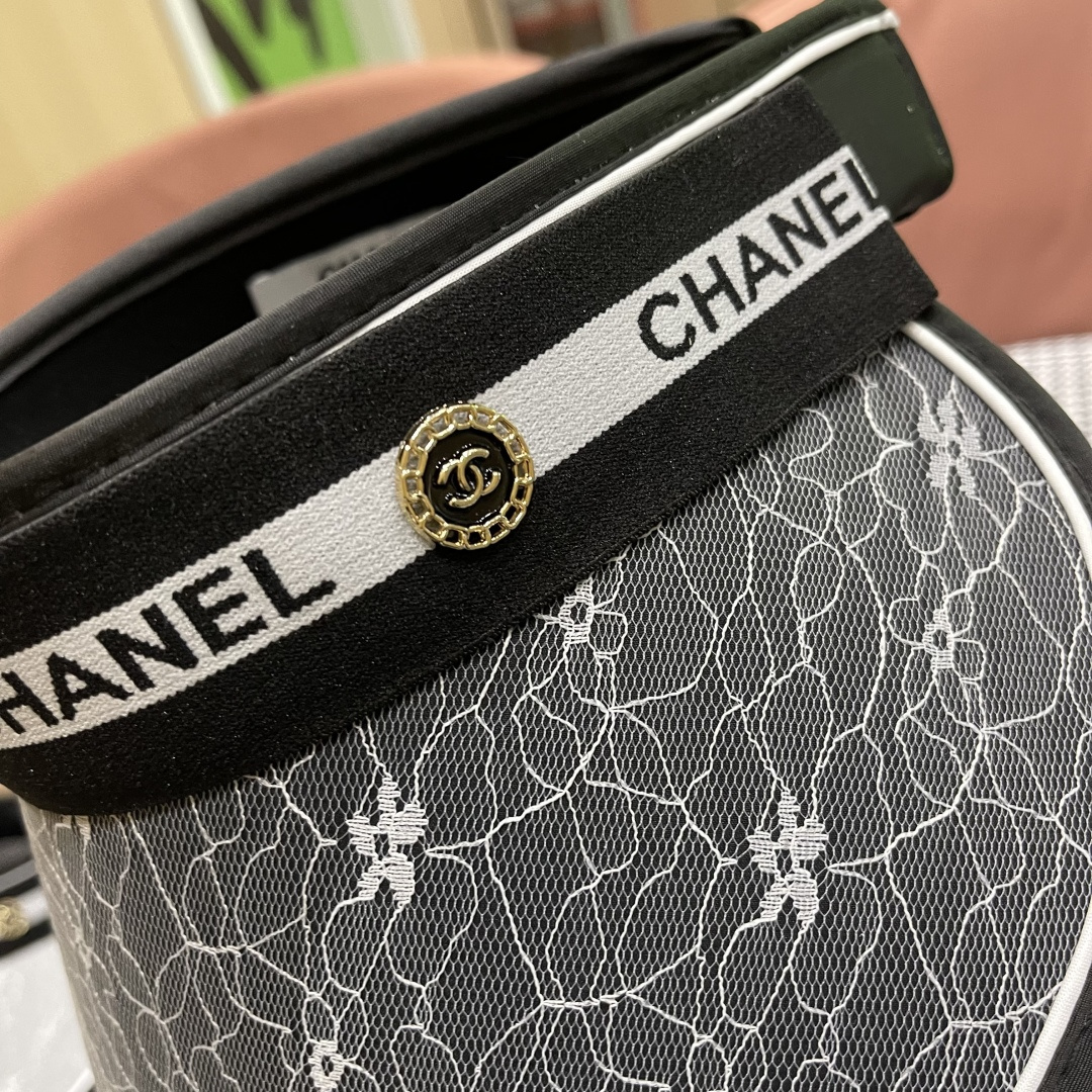  香奈儿Chanel遮阳帽女夏季韩版潮防紫外线户外骑车时尚空
顶大沿薄款防晒帽