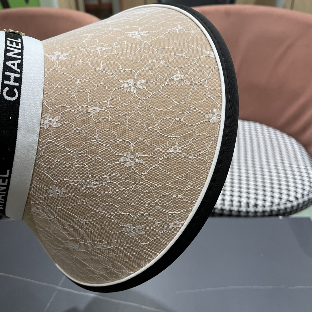  香奈儿Chanel遮阳帽女夏季韩版潮防紫外线户外骑车时尚空
顶大沿薄款防晒帽