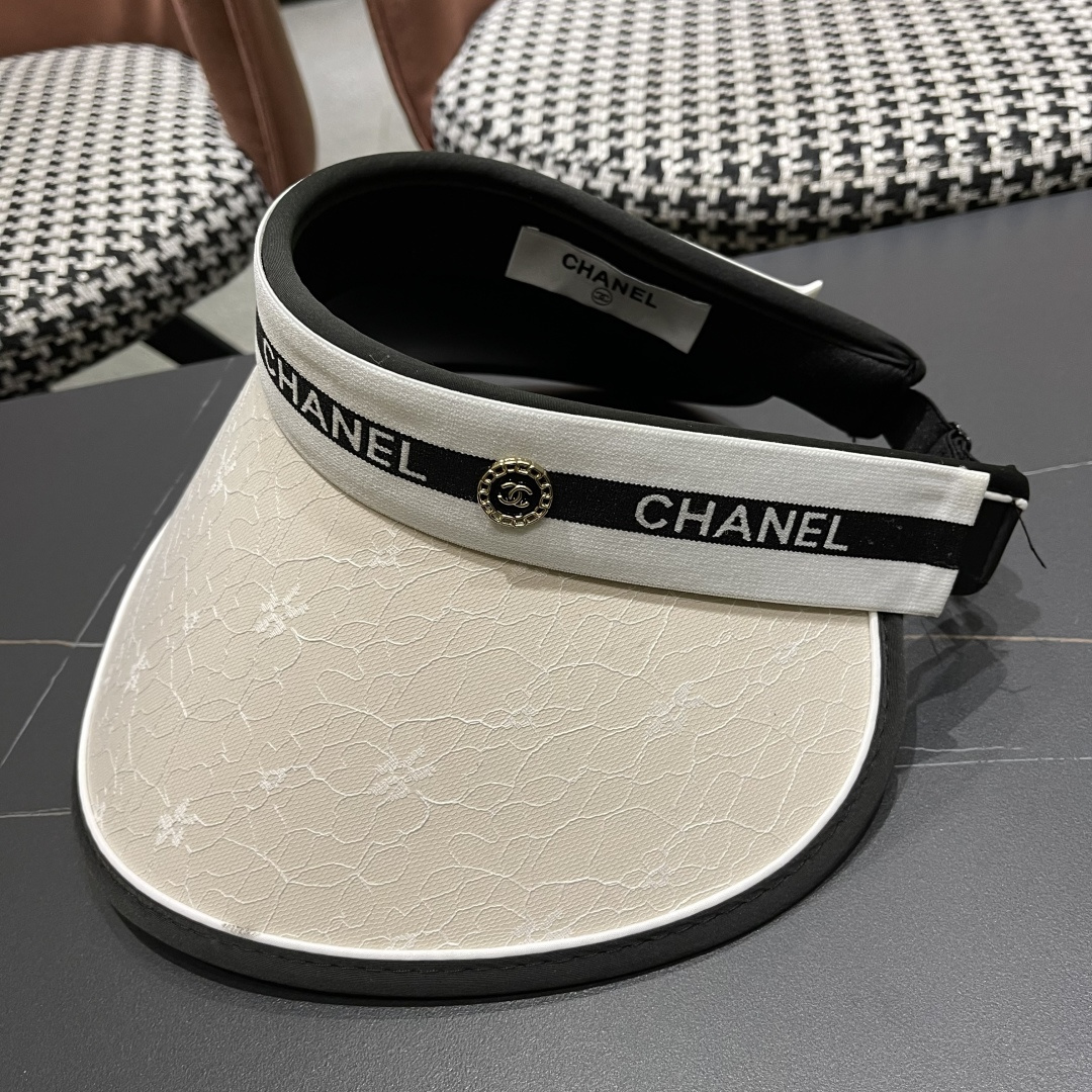  香奈儿Chanel遮阳帽女夏季韩版潮防紫外线户外骑车时尚空
顶大沿薄款防晒帽