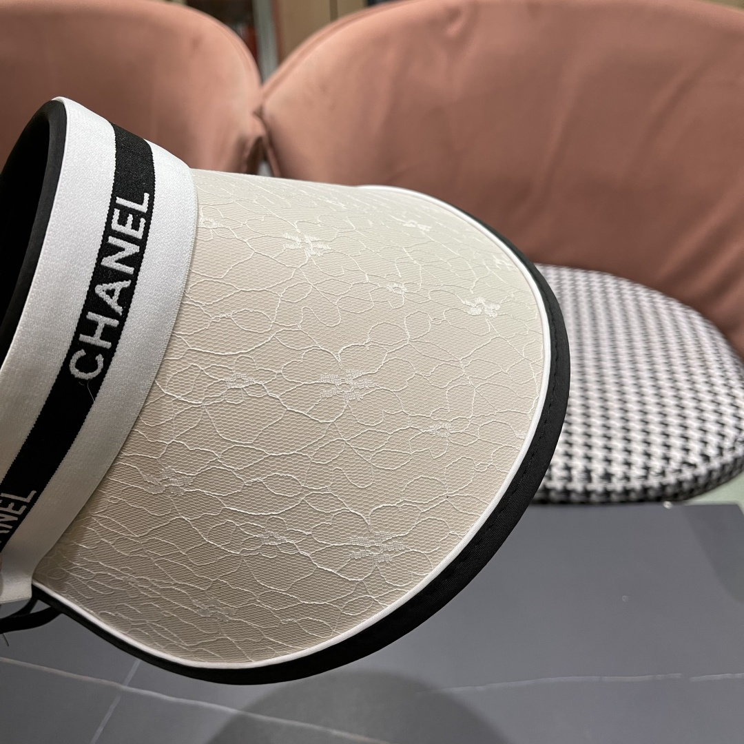  香奈儿Chanel遮阳帽女夏季韩版潮防紫外线户外骑车时尚空
顶大沿薄款防晒帽