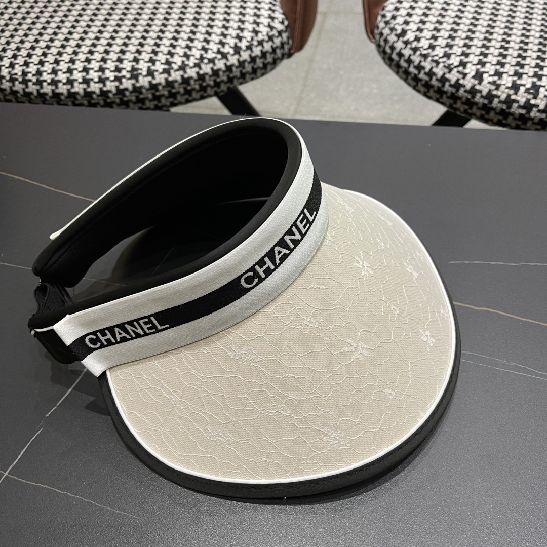  香奈儿Chanel遮阳帽女夏季韩版潮防紫外线户外骑车时尚空
顶大沿薄款防晒帽