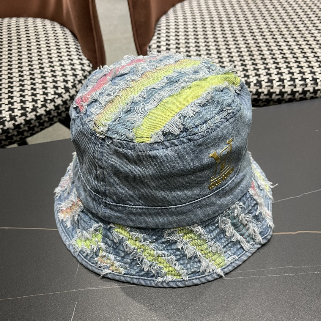  lv路易威登防晒盆韩牛仔百做渔夫春夏边高品质哈嘻遮阳帽
彩帽女旧搭帽街头