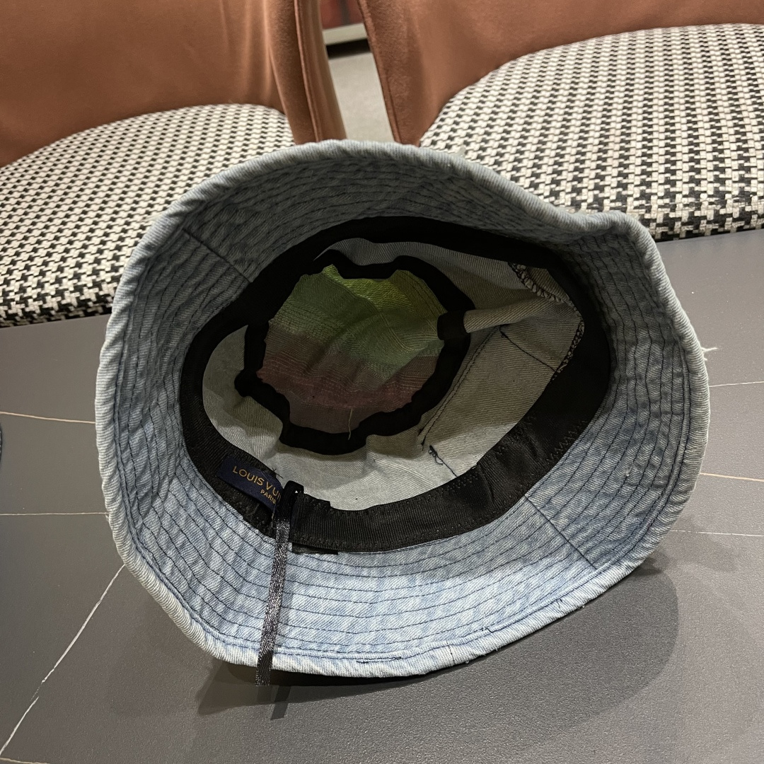  lv路易威登防晒盆韩牛仔百做渔夫春夏边高品质哈嘻遮阳帽
彩帽女旧搭帽街头