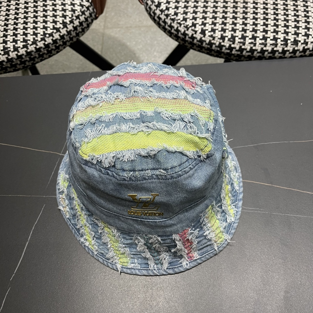  lv路易威登防晒盆韩牛仔百做渔夫春夏边高品质哈嘻遮阳帽
彩帽女旧搭帽街头